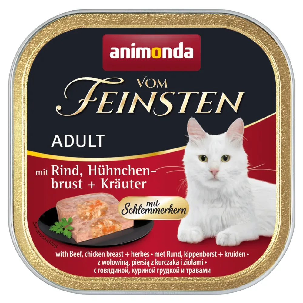 Megapack animonda vom Feinsten Adult 32 x 100 g - Schlemmerkern mit Rind, Hühnchenbrust & Kräuter