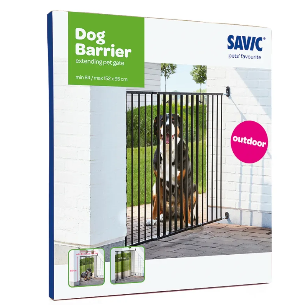 Savic Absperrgitter Dog Barrier Outdoor - Höhe 95 cm, Breite 84 bis 152 cm