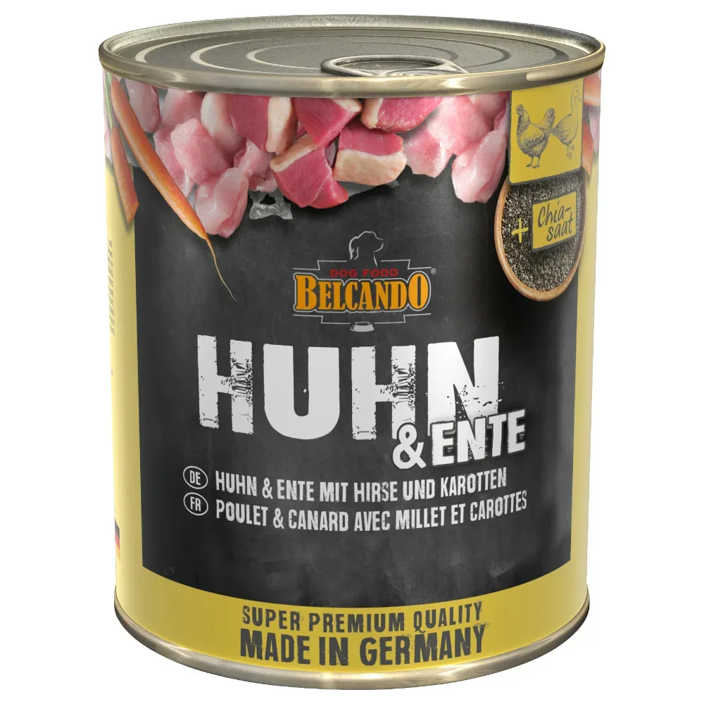 Sparpaket Belcando Super Premium 24 x 800 g - Huhn & Ente mit Hirse & Karotten