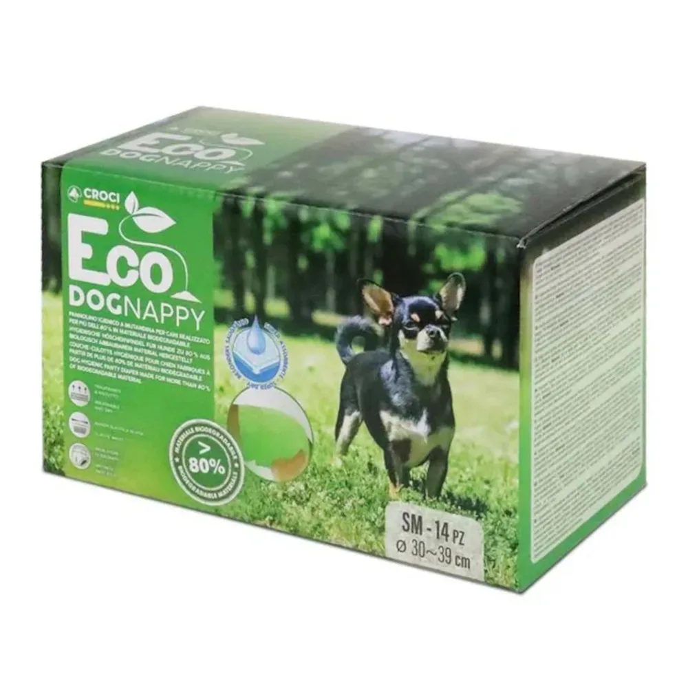 Croci Nappy Eco Hundewindeln - Gr. XL: 40 - 62 cm, 10 Stück