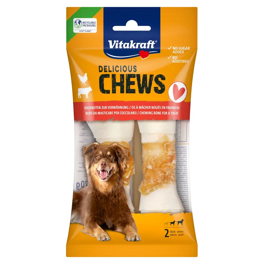 Vitakraft Delicious Chews Kauknoten M - mit Huhn (2 Stück, 70 g)