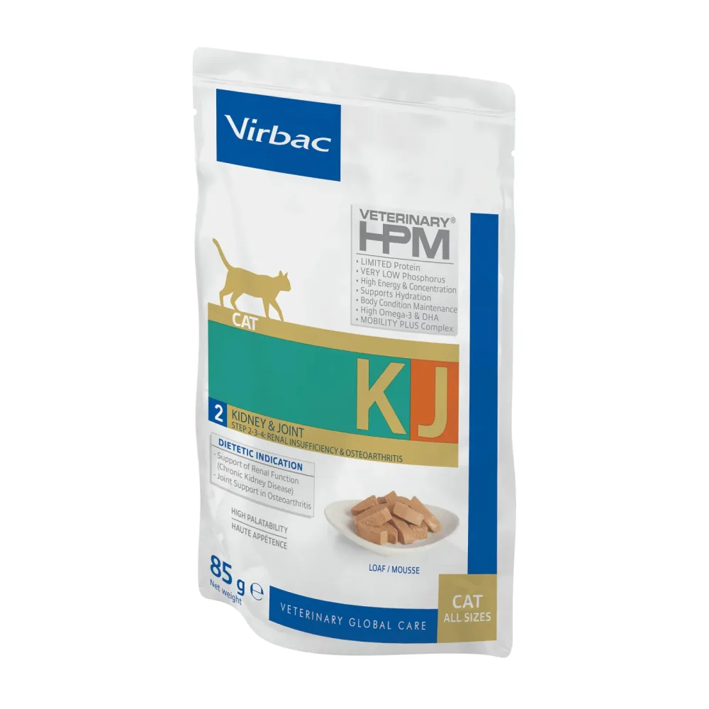Virbac Veterinary HPM Cat Kidney & Joint KJ2 - 12 x 85 g