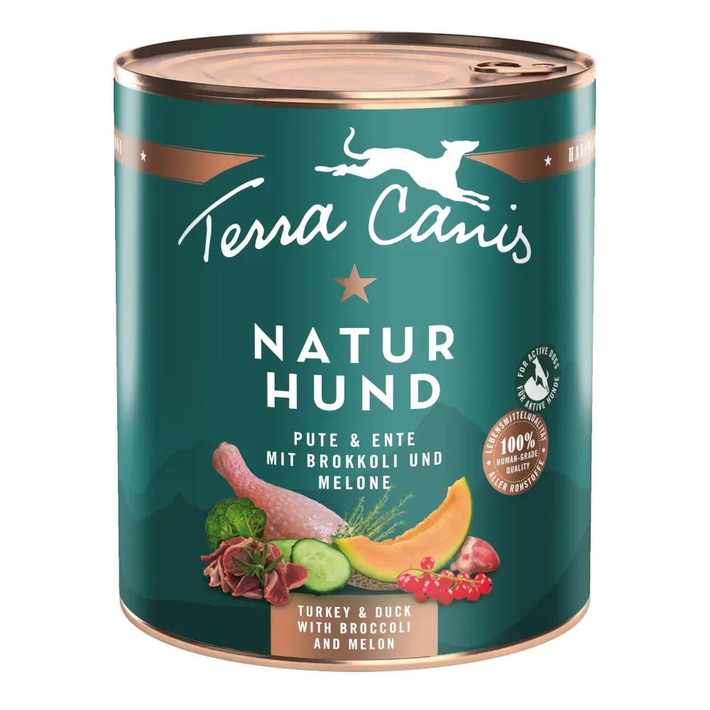 Terra Canis Naturhund 6 x 800 g - Pute & Ente mit Brokkoli & Melone