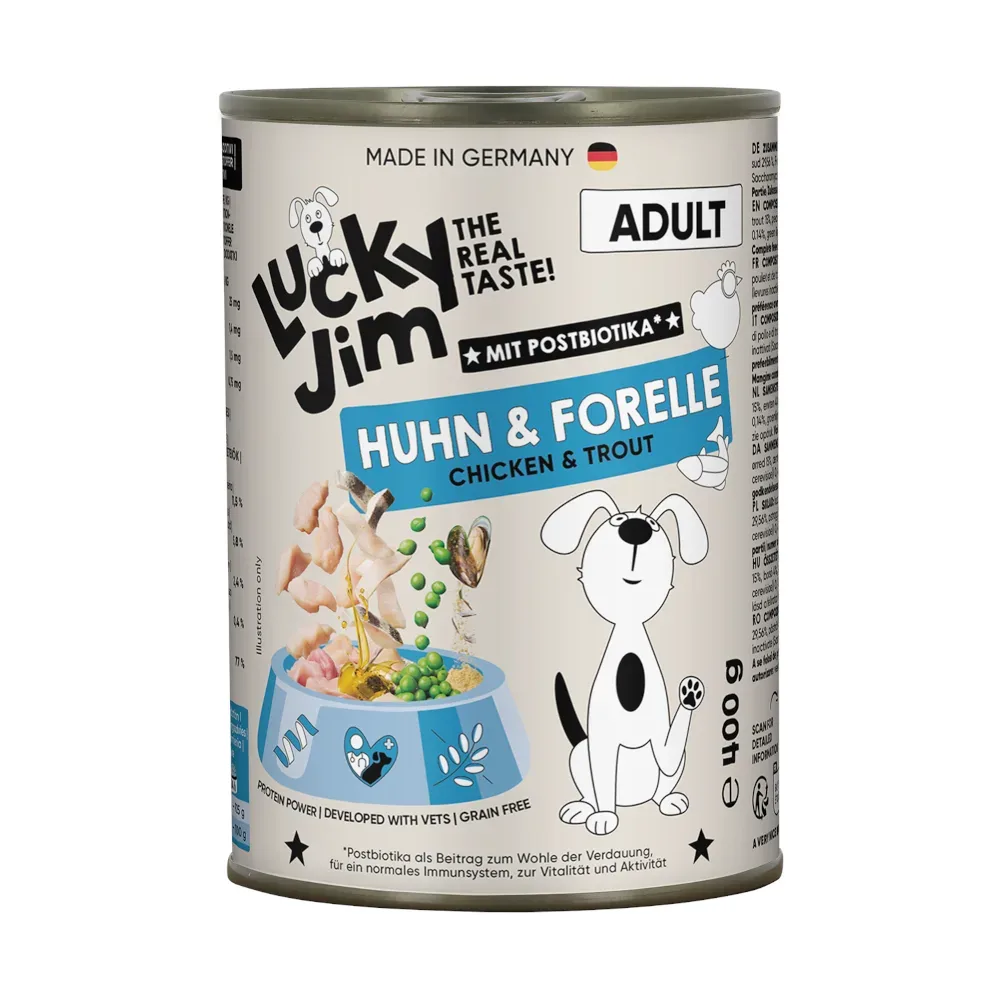 Lucky Jim Adult 6 x 400 g - Huhn & Leber