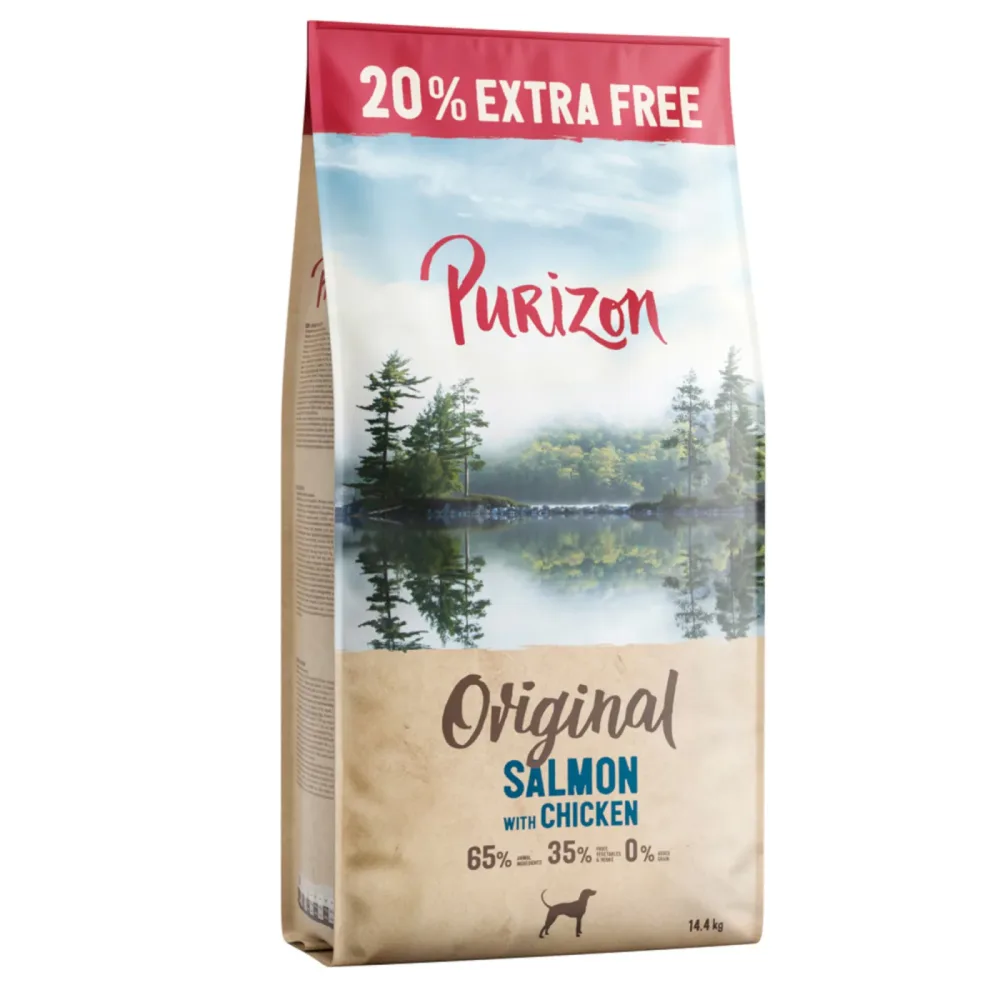 2,4 kg gratis! Purizon Adult - getreidefrei 14,4 kg - Lachs mit Huhn
