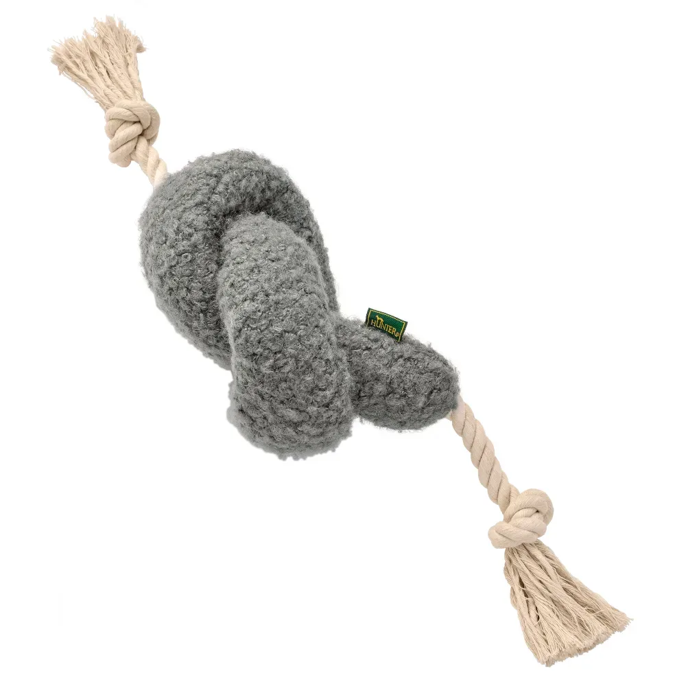 Hunter Hundespielzeug Madrid mit Tau, grau - L 59 cm
