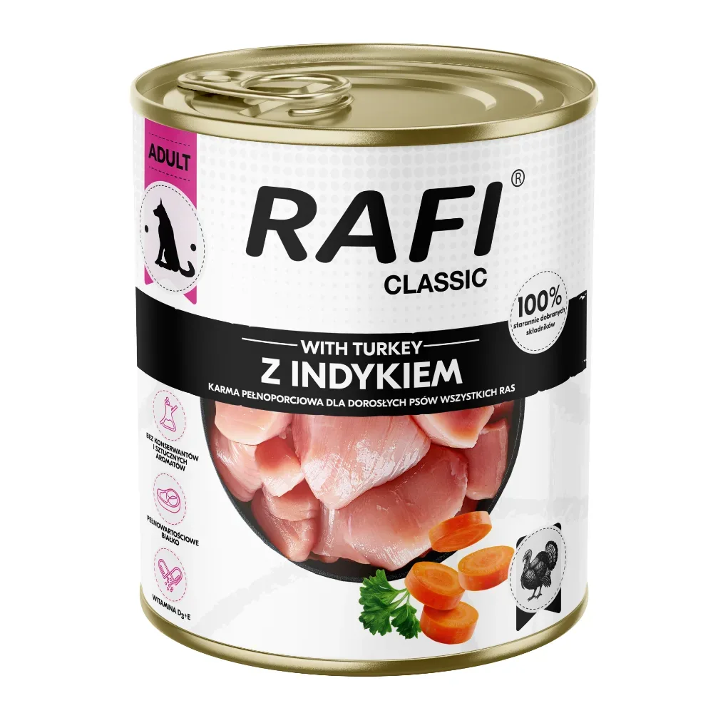 Rafi Dog Classic 12 x 800 g - Truthahn