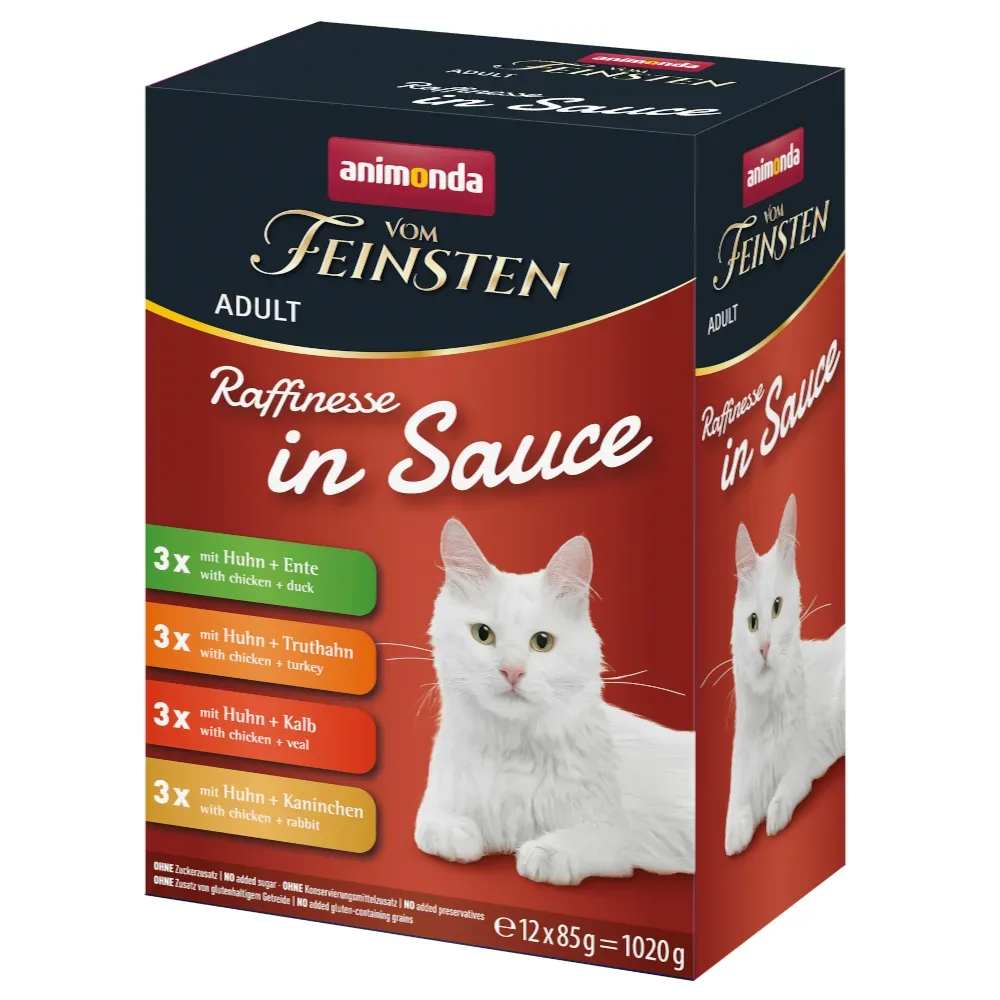 Mixpaket animonda vom Feinsten Adult Raffinesse in Sauce - Mixpaket 2 (4 Sorten, 48 x 85 g)