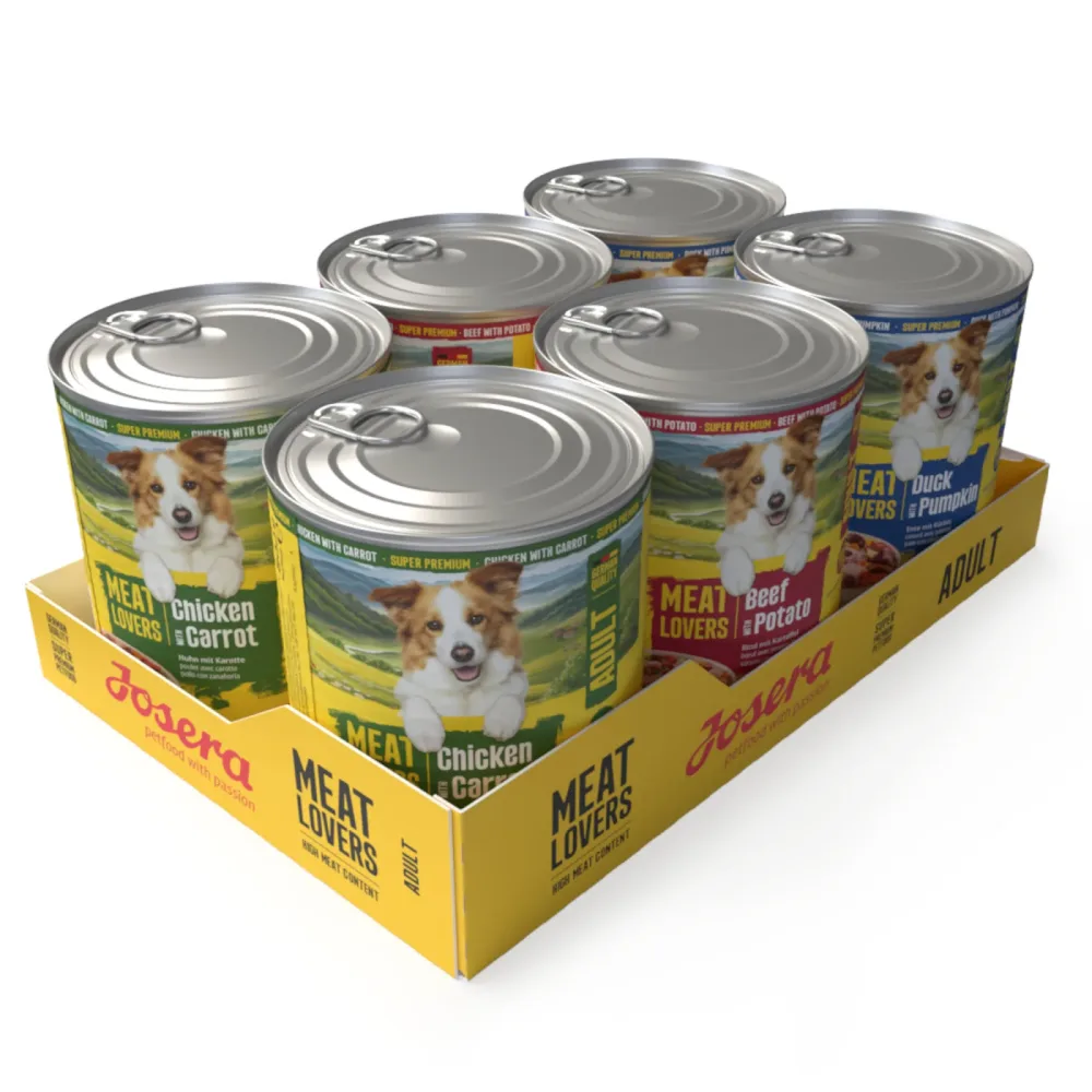 Sparpaket Josera Meatlovers Menü 12 x 800 g - Mixpaket (3 Sorten, neues Design)