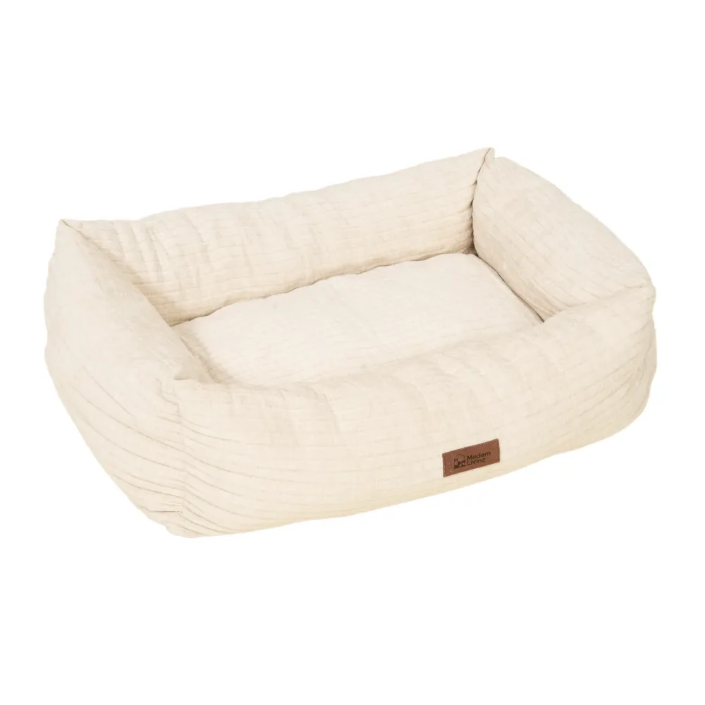 Modern Living Hundebett Lucca, creme - Grösse M: L 72 x B 47 x H 22 cm