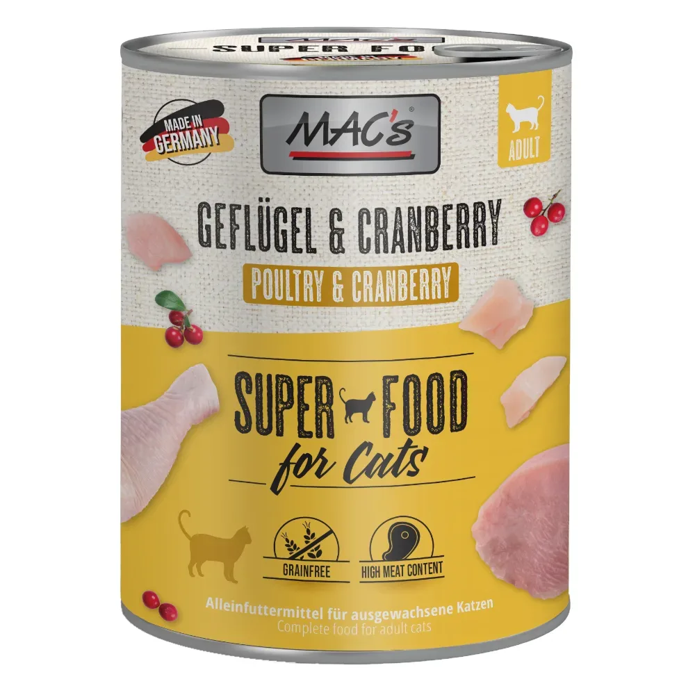 MAC´s Cat 6 x 800 g - Geflügel & Cranberry