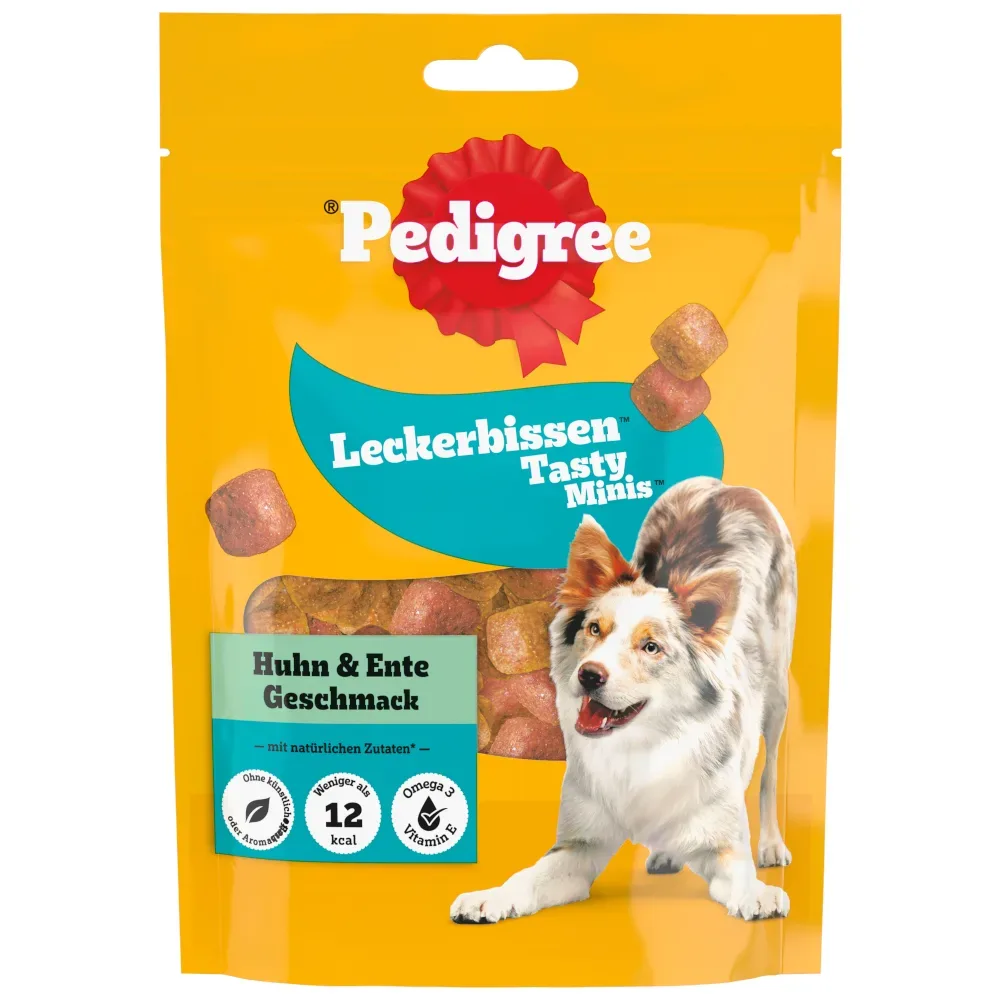 Sparpaket Pedigree Leckerbissen: Kau-Happen Huhn & Ente & Mini-Happen Käse & Rind - 6 x 130 g Kau-Happen & 6 x 140 g Mini-Happen
