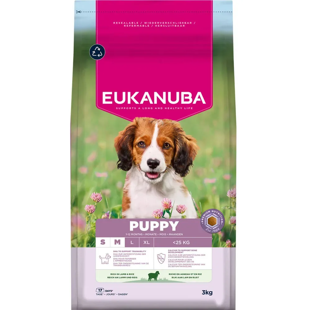 Eukanuba Premium Nutrition Puppy Small & Medium Breed Lamm & Reis - 3 kg