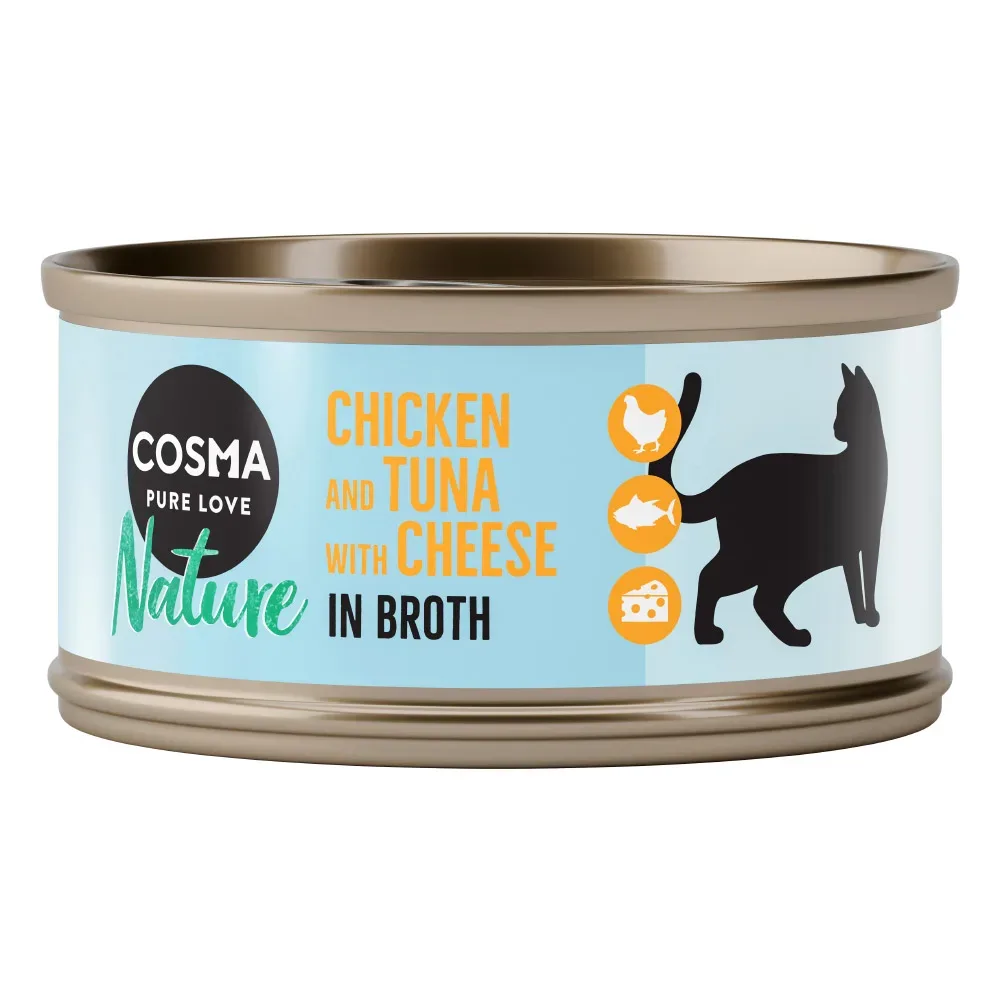 Sparpaket Cosma Nature 24 x 70 g - Hühnchen & Thunfisch mit Käse