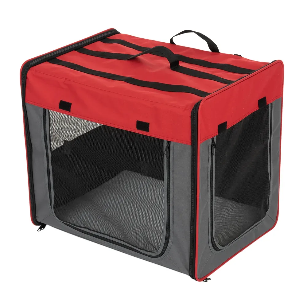 Transporthütte First Class Basic - Grösse L: B 53,5 x T 79 x H 66 cm, rot/grau