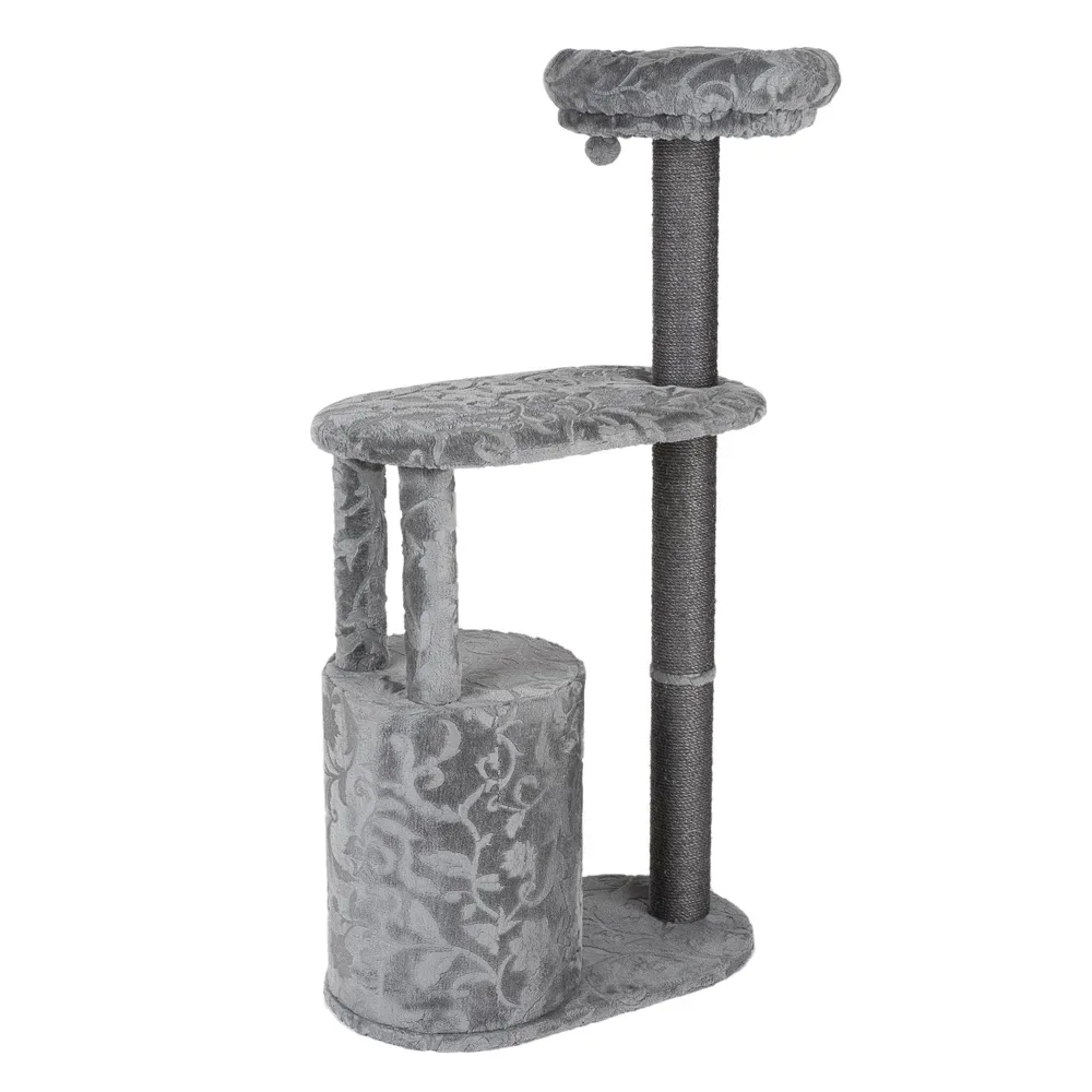 Kratzbaum Royal Silver - grau / florales Design