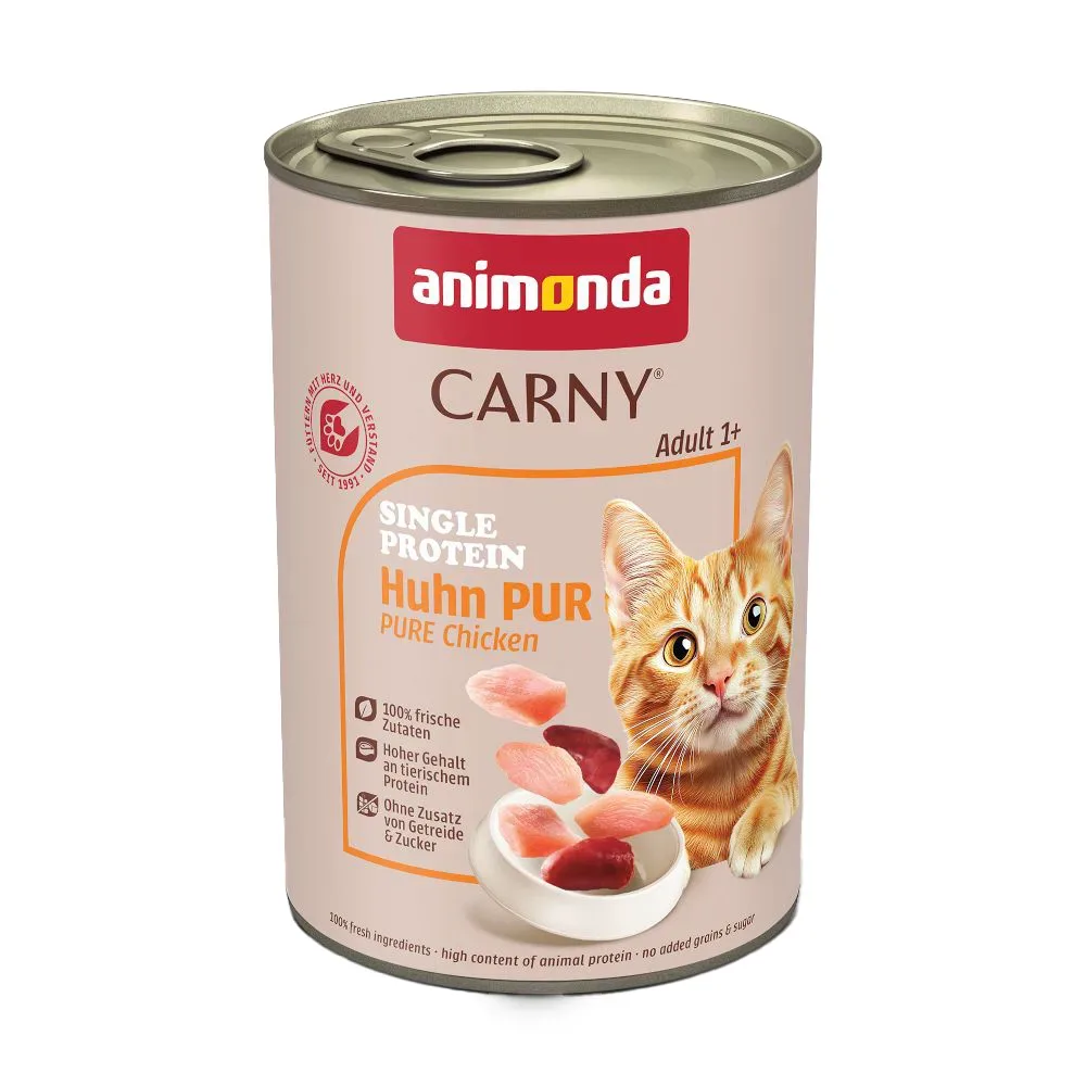 Sparpaket animonda Carny Single Protein Adult 24 x 400 g - Huhn pur