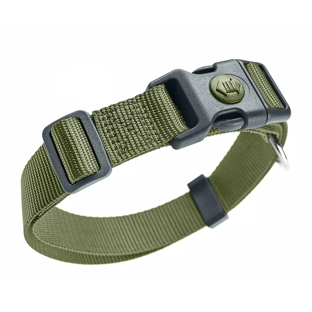 HUNTER Halsband London, olivgrün - Vario Plus Gr.L: 34-56 cm Halsumfang, B 20 mm