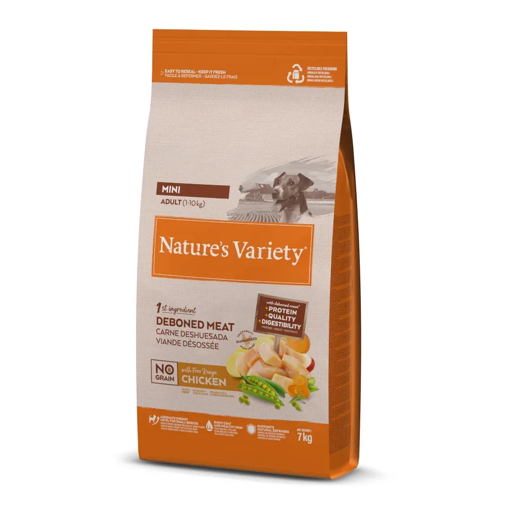 Nature's Variety No Grain Adult Mini Freilandhuhn - Sparpaket: 2 x 7 kg