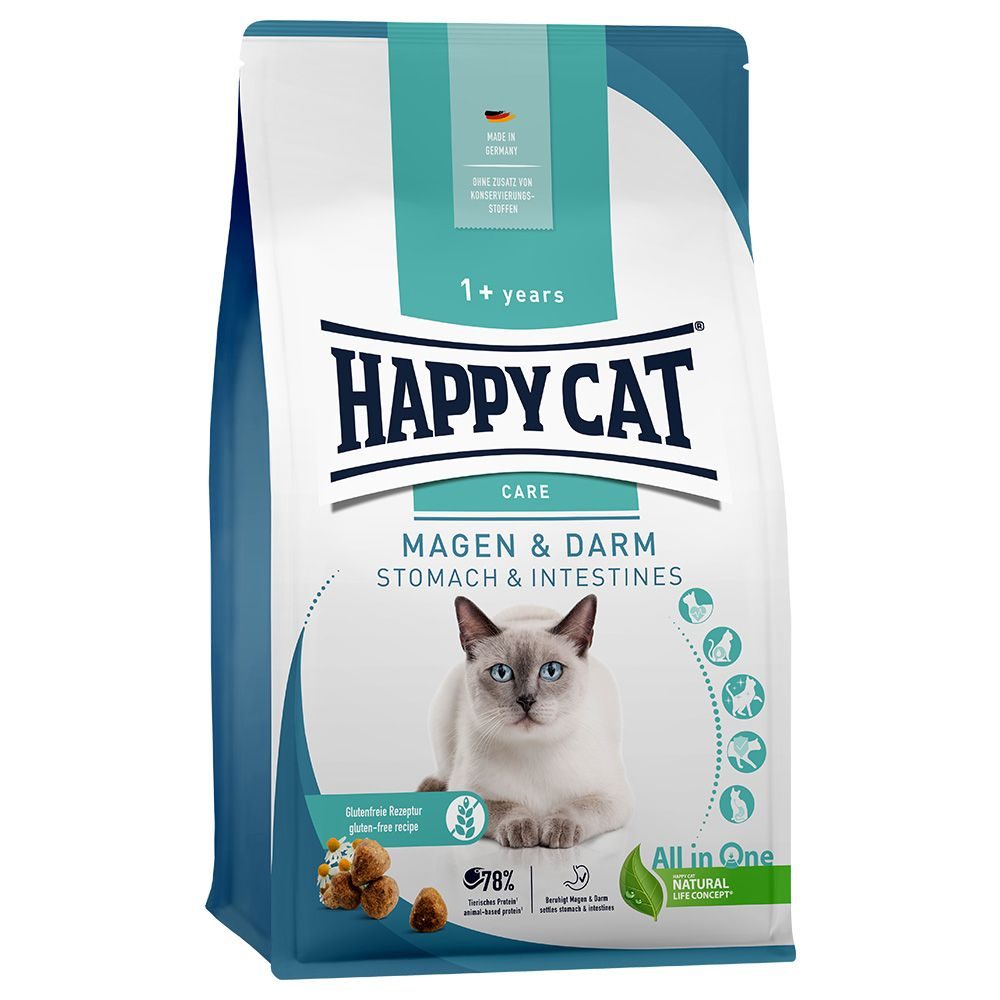 HAPPY CAT Care Trockenfutter Katze Adult, Magen & Darm 1.3 kg