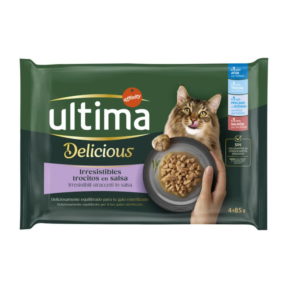 Sparpaket Ultima Delicious Adult Sterilized 96 x 85 g - Fischauswahl