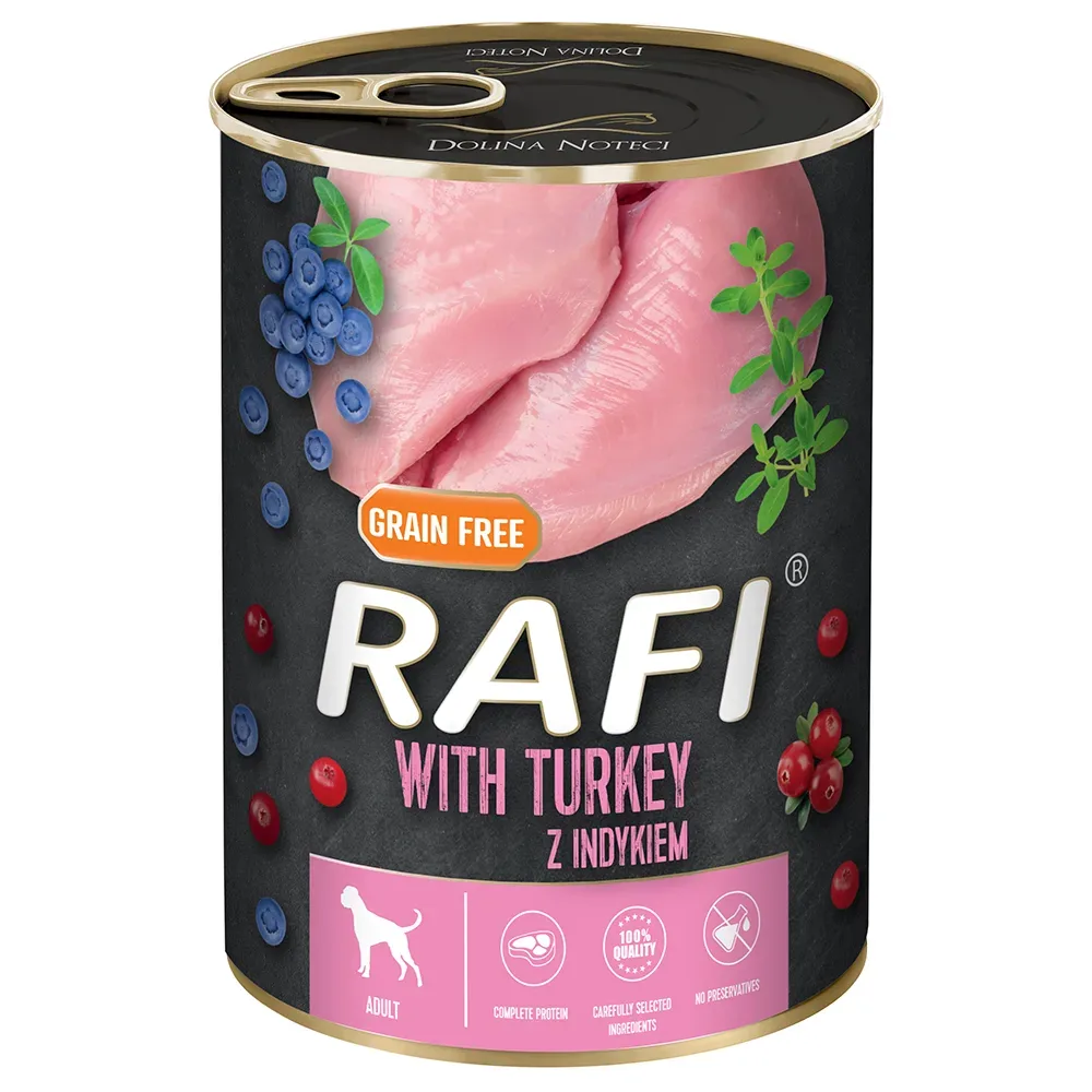 Rafi Adult 24 x 400 g - Mit Pute, Heidelbeeren und Cranberries