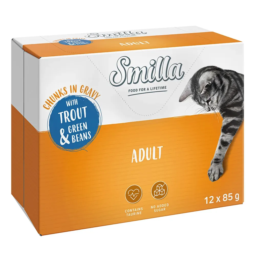 Smilla Frischebeutel Adult Häppchen mit Gemüse - Forelle und grüne Bohnen (24 x 85 g)