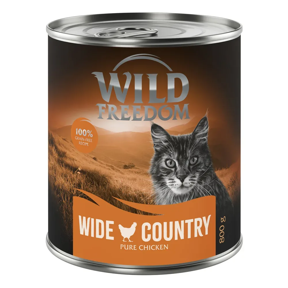 Wild Freedom Adult 6 x 800 g - getreidefreie Rezeptur - Mixpaket (Huhn, Seelachs, Kaninchen)