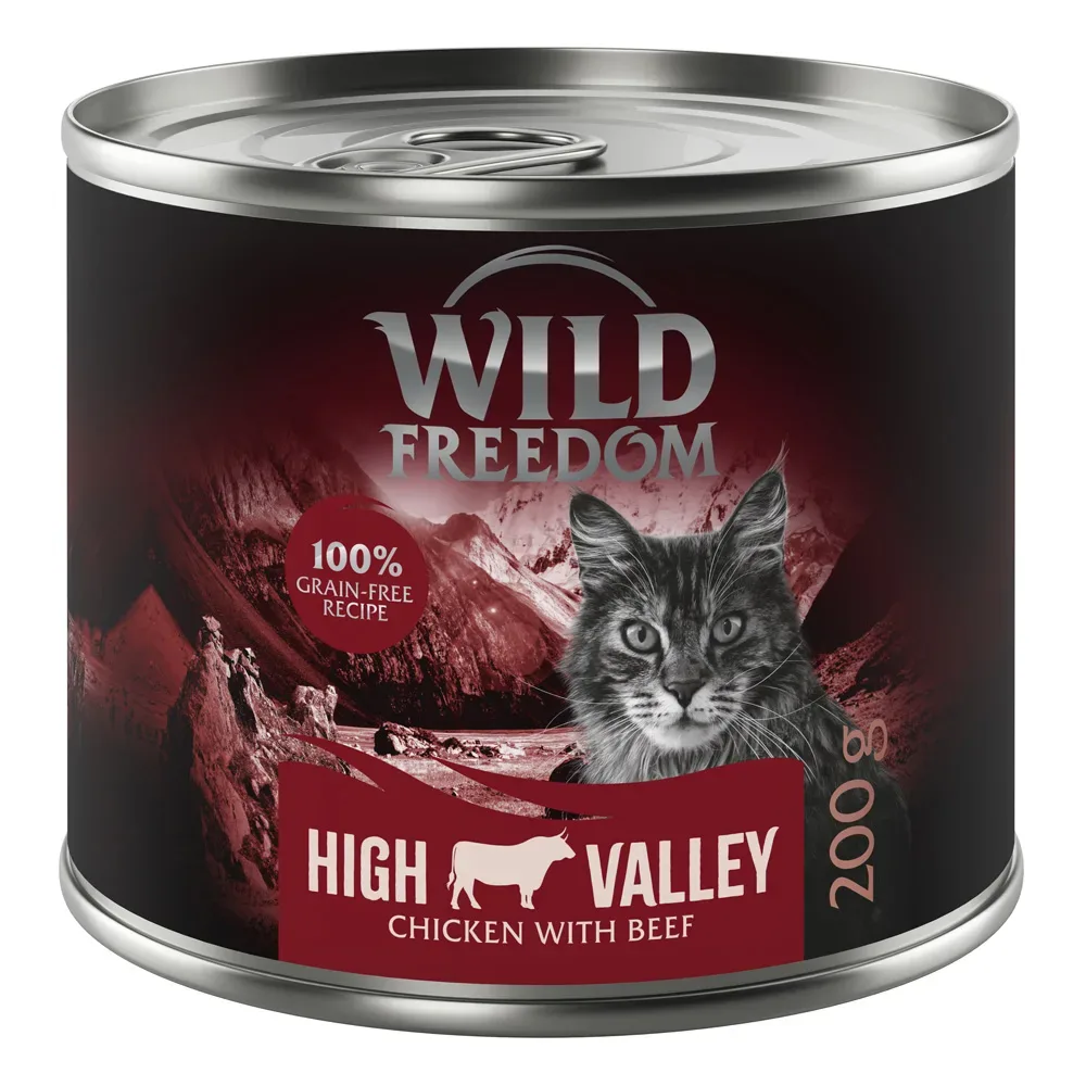 Wild Freedom Adult 6 x 200 g - getreidefreie Rezeptur - High Valley: Rind & Huhn