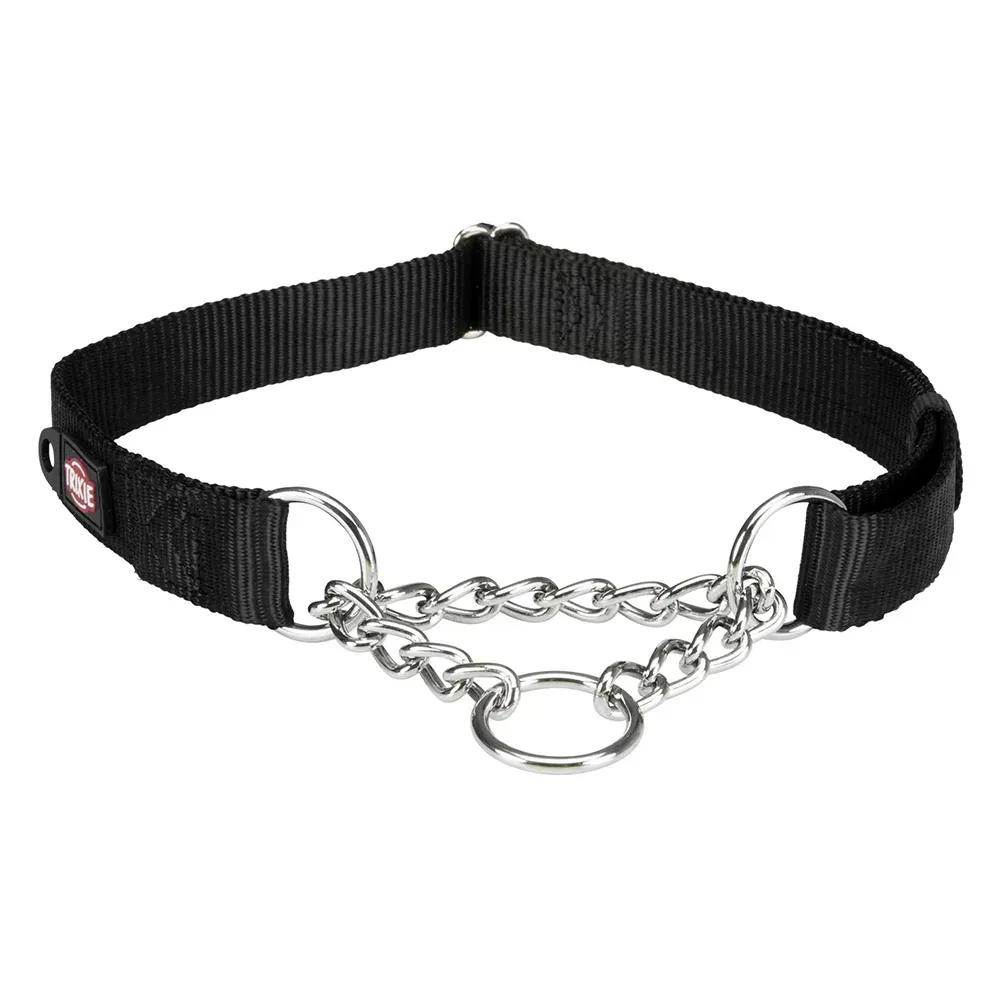 Trixie Premium Zug-Stopp Halsband Schwarz - Grösse L?XL: 45?70 cm Halsumfang, B 25 mm
