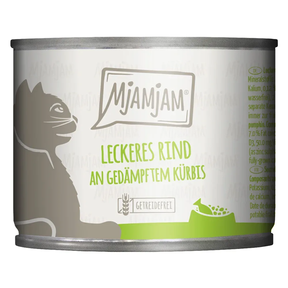 Sparpaket MjAMjAM 24 x 200 g - leckeres Rind an gedämpftem Kürbis