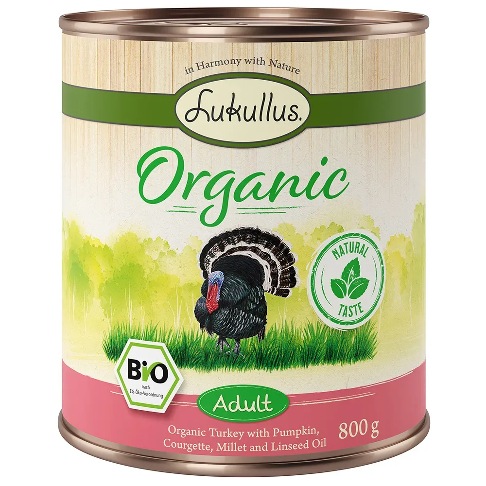 Lukullus Organic Adult Pute mit Zucchini (glutenfrei) - 6 x 400 g