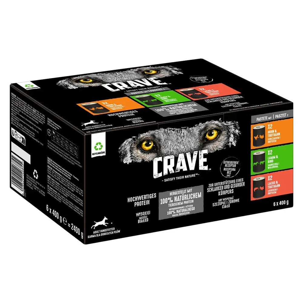 Crave Adult 6 x 400 g - Mix (3 Sorten)