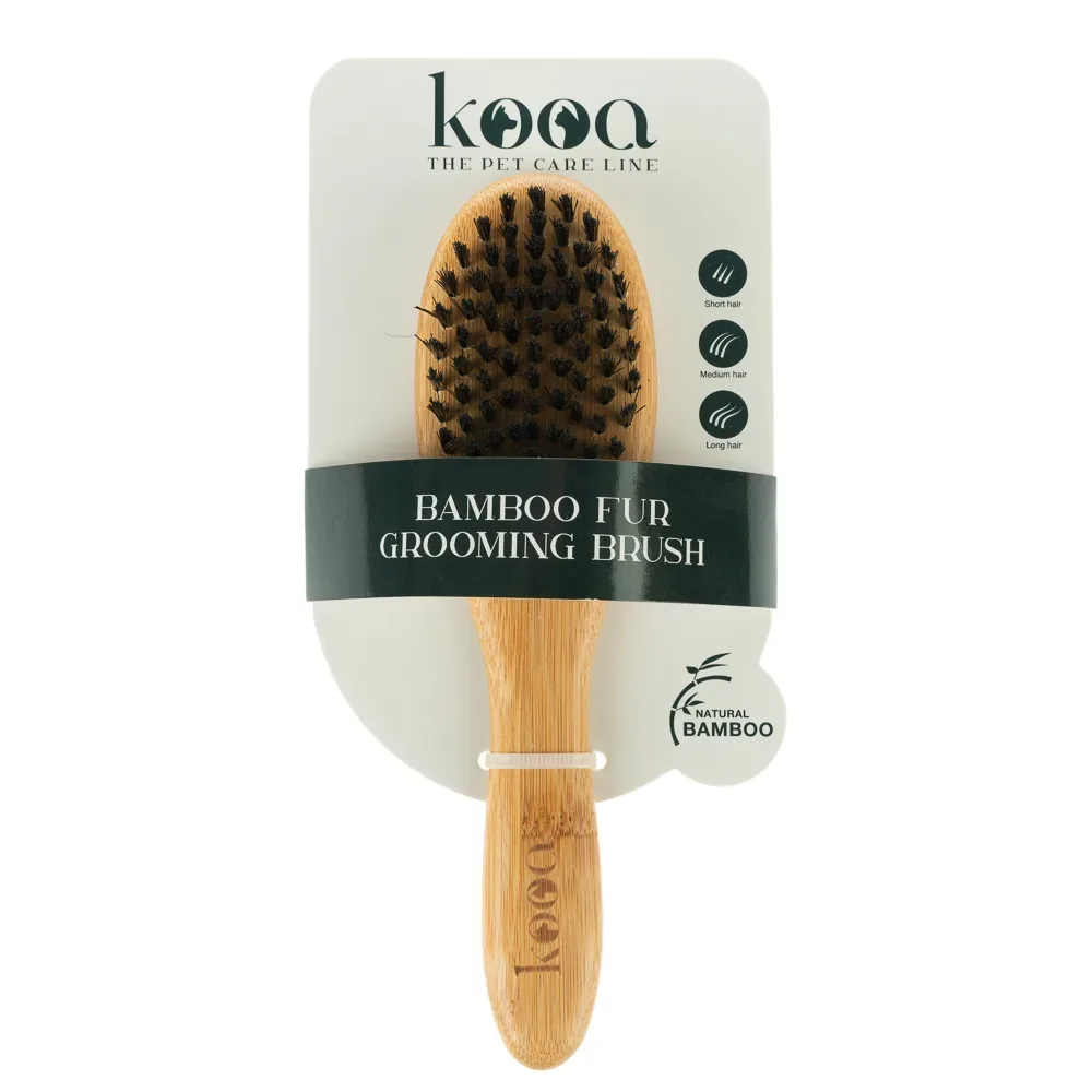 kooa Fellpflegebürste aus Bambus - L 22 x B 6 cm
