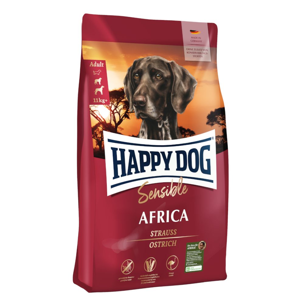 HAPPY DOG Sensible Trockenfutter Hund Adult, Africa 12.5 kg