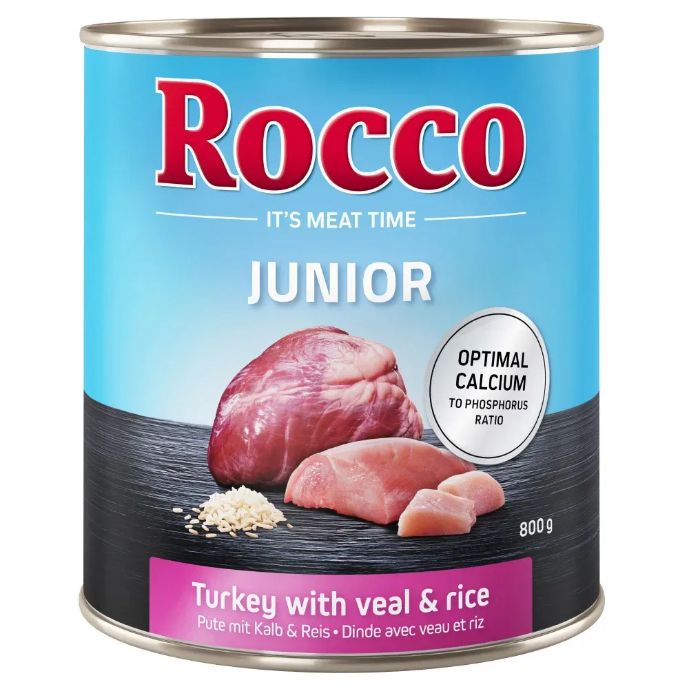 Rocco Junior 6 x 800 g - Pute mit Kalbsherzen & Reis