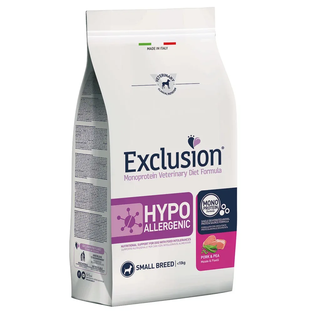 Exclusion Hypoallergenic Small Breed mit Schwein und Erbsen - 7 kg