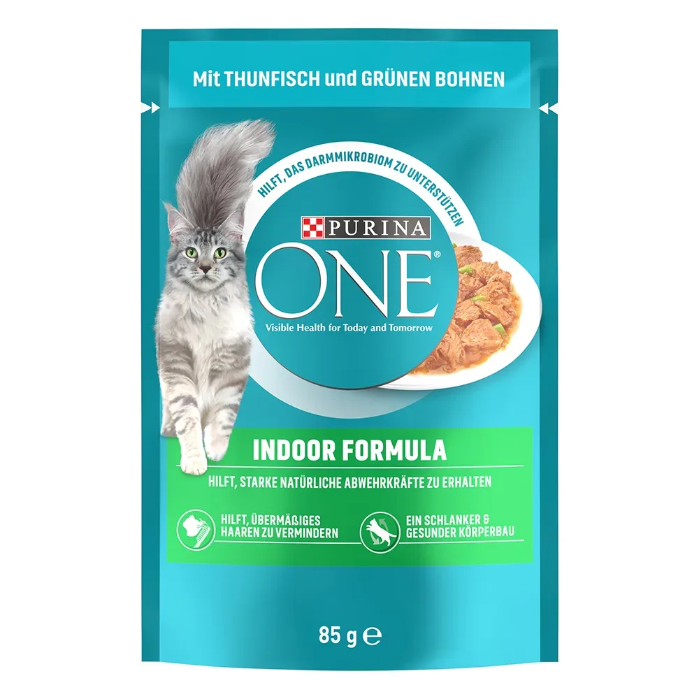 PURINA ONE Indoor Formula - mit Thunfisch & grünen Bohnen (52 x 85 g)
