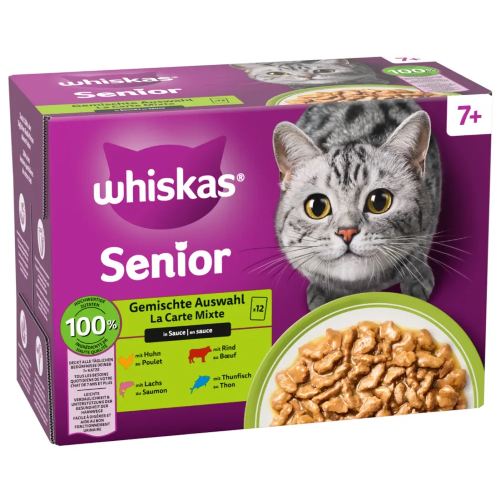 Whiskas Multipack 11+ Geflügel Auswahl in Gelee 12 x 85g