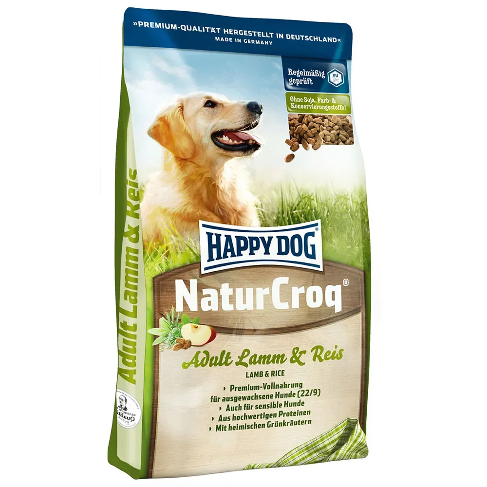 HAPPY DOG NaturCroq Trockenfutter Hund Adult, Lamm & Reis 15 kg