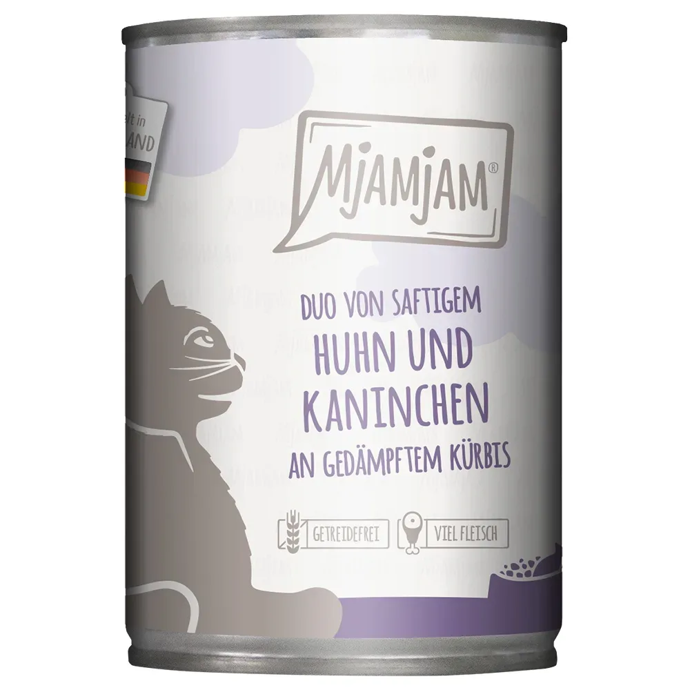 MjAMjAM Duo 6 x 400 g - zarte Ente & Hühnchen an Möhrchen