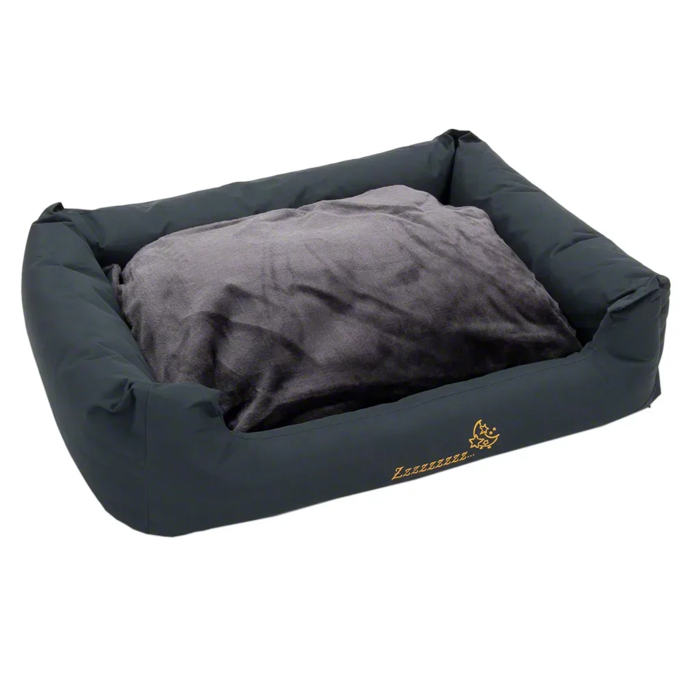 Set: Hundebett Sleepy Time mit Kissen + Vetbed® Isobed SL Hundedecke Paw - Set S