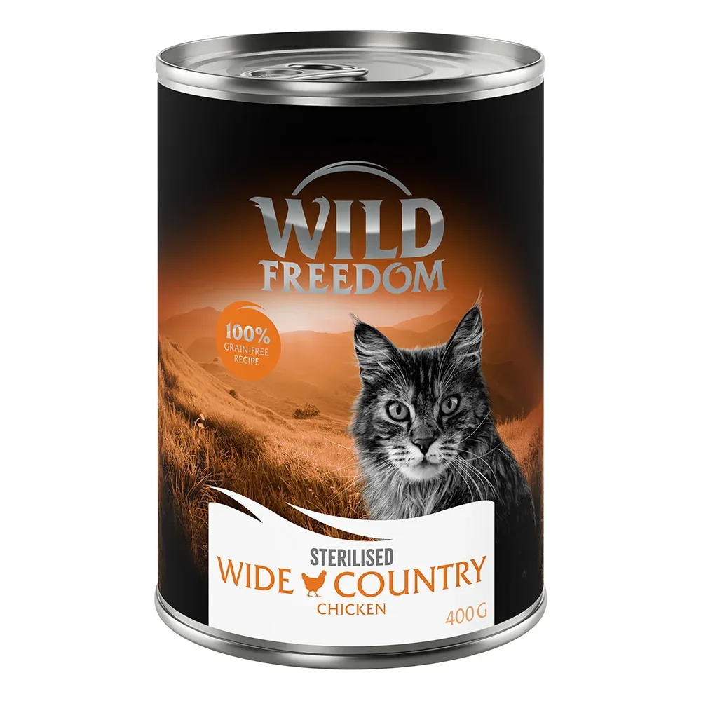 Wild Freedom Adult Sterilised 6 x 400 g - getreidefreie Rezeptur - Wide Country Sterilised - Huhn pur