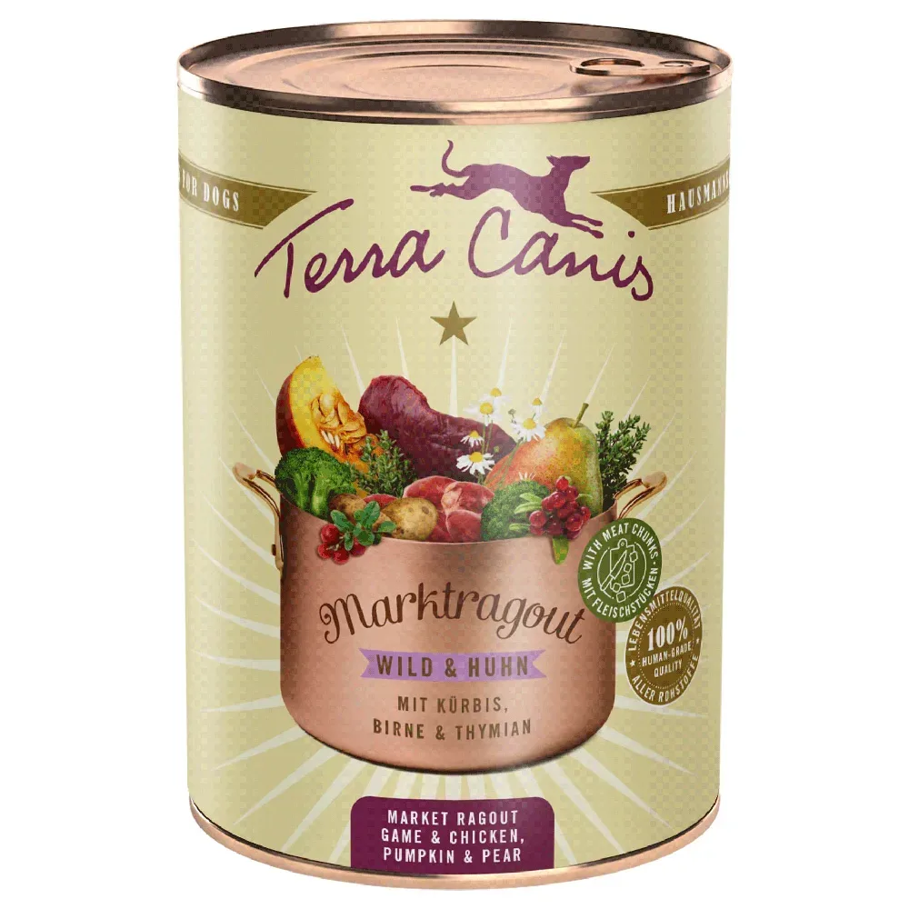 Sparpaket Terra Canis Marktragout 12 x 385 g - Wild & Huhn mit Kürbis, Birne & Thymian