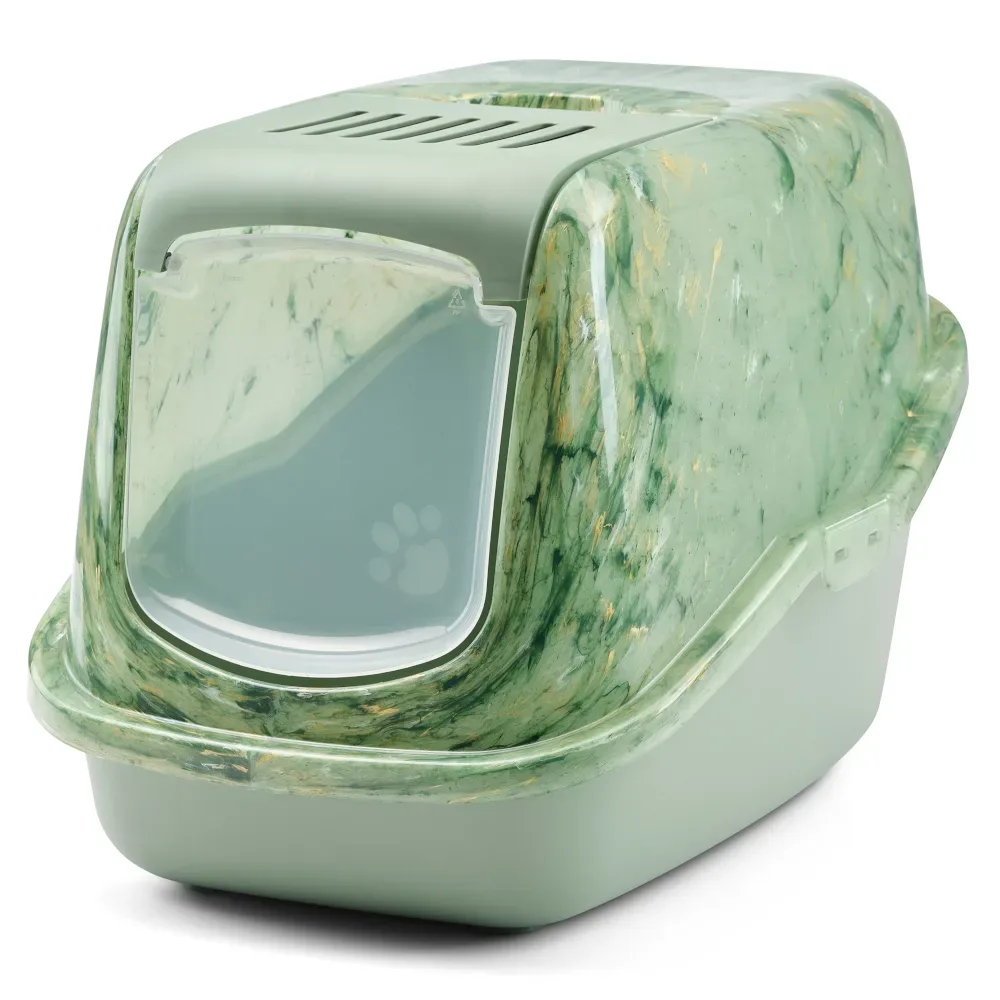 Savic Katzentoilette Nestor Marble - marmor weiss-grau / schwarz