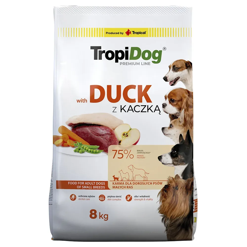 Tropidog Premium Adult Small Ente & Reis - 8 kg