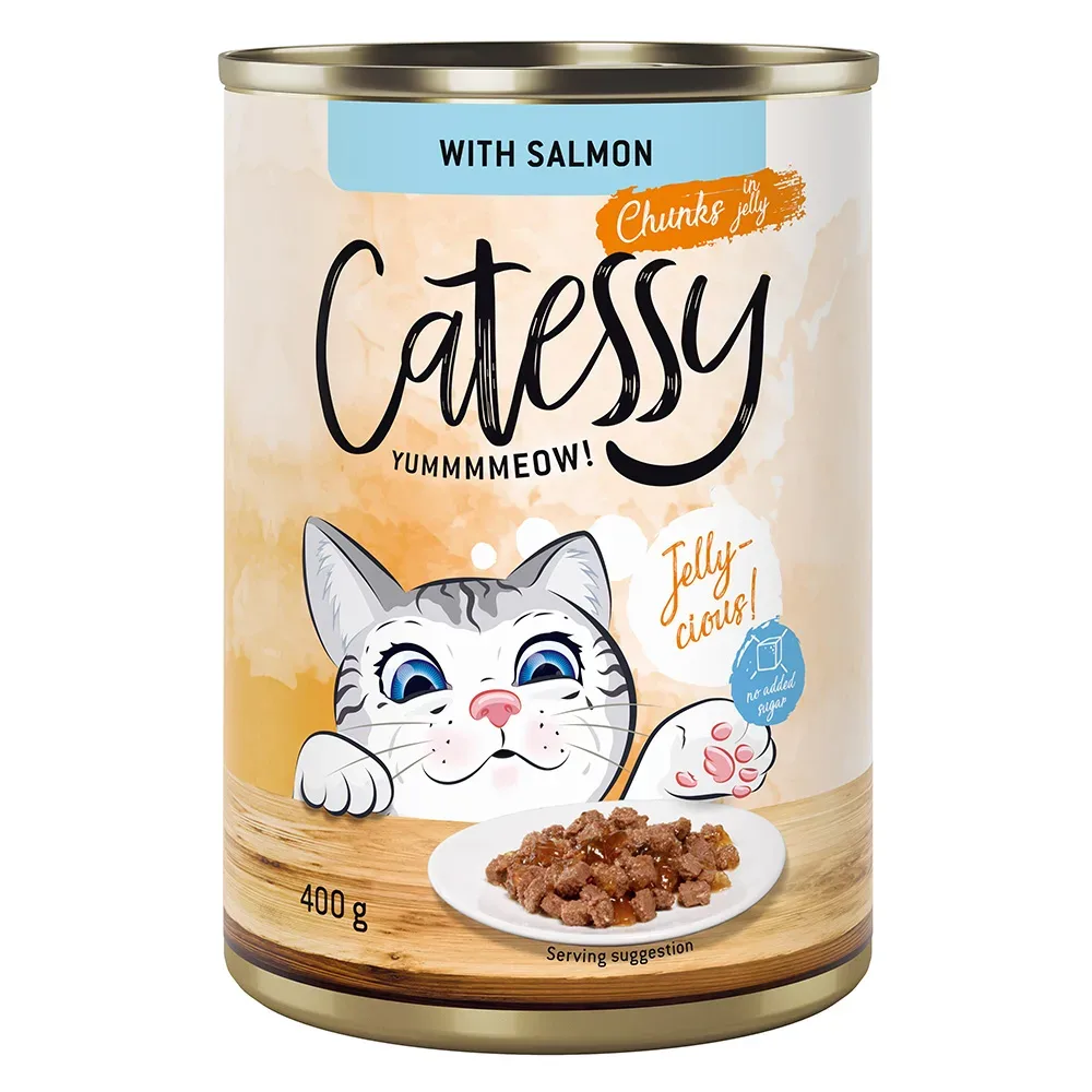 Catessy Häppchen in Sauce oder Gelee 12 x 400 g - mit Lachs in Gelee