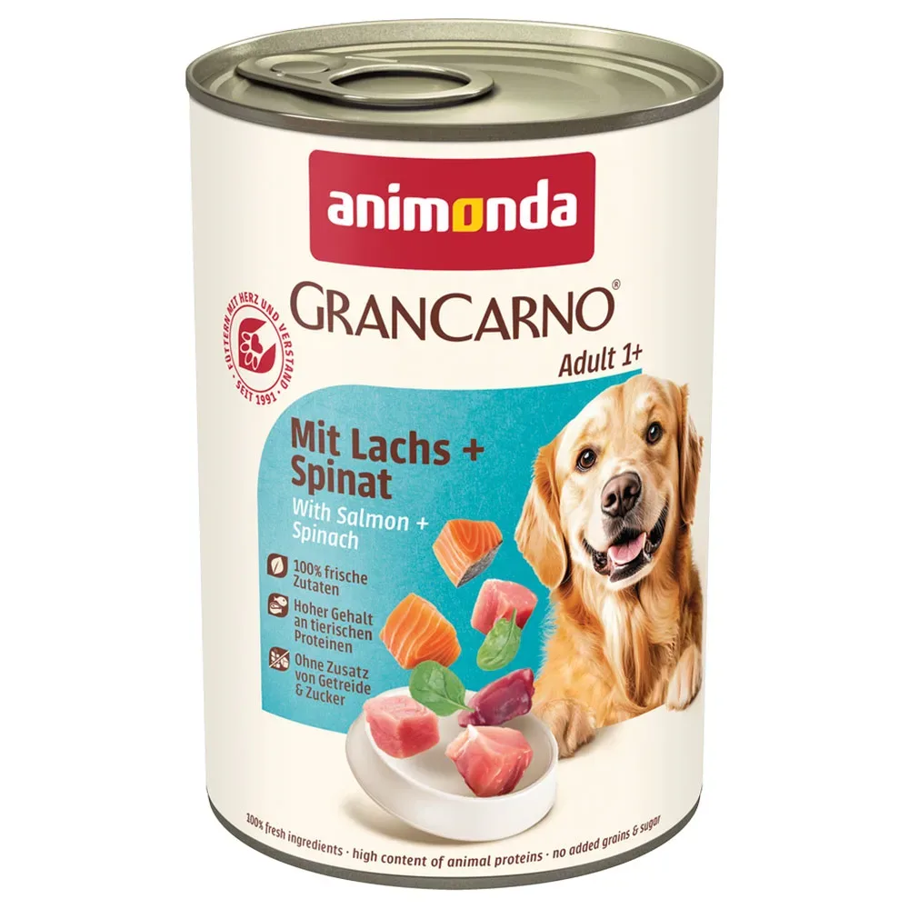 animonda GranCarno Original Adult 6 x 400 g - mit Lachs & Spinat