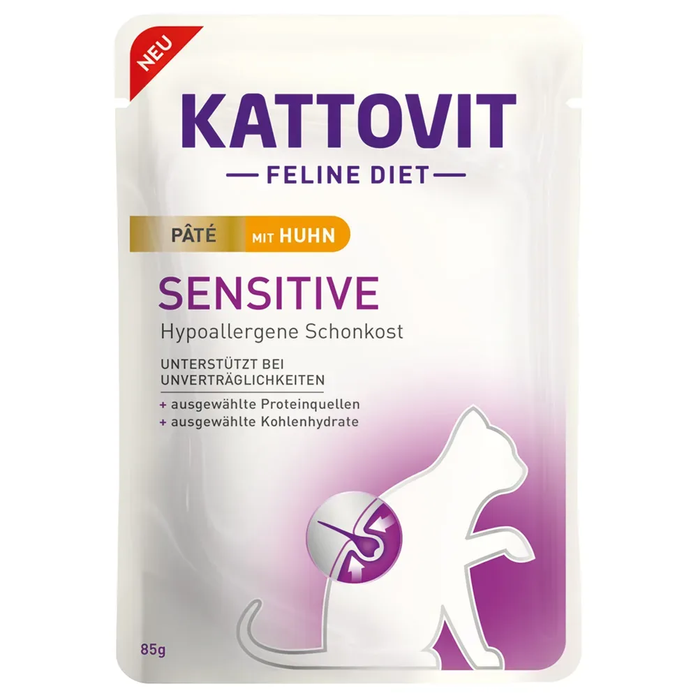 Sparpaket Kattovit Sensitive Paté 30 x 85 g - mit Huhn
