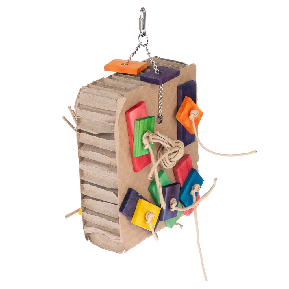 TIAKI Vogelspielzeug Shreddy Karton - L 15 x B 8 x H 23 cm